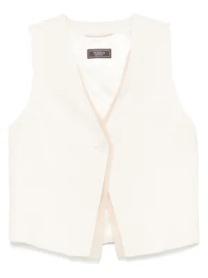ボトムスその他 Peserico Tailored Linen Gilet With Deep V-Neckline Plain-coloured pure linen gabardine waistcoat | Peserico US