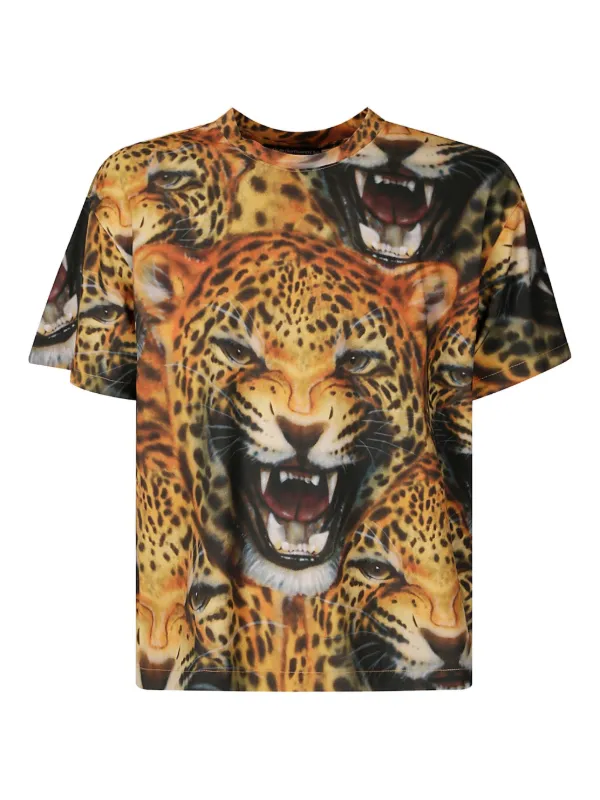 Stockholm Surfboard Club leopard-print t-shirt Yellow FARFETCH TR