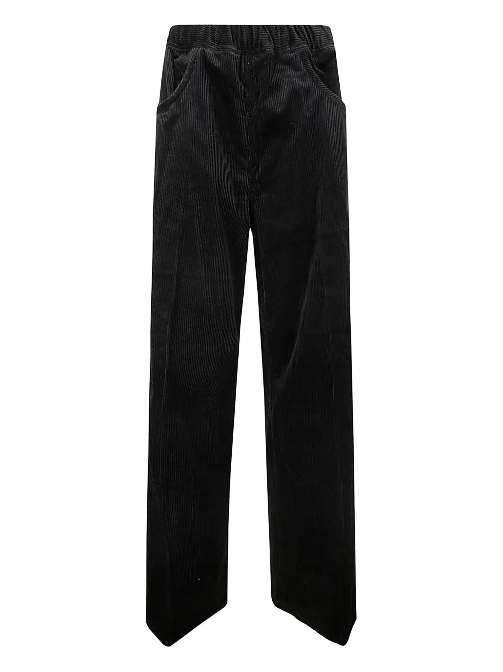 leather straight-leg trousers