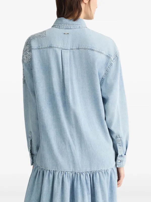LIU JO lace-detail Denim Dress | Blue | FARFETCH JO LIU JO lace-detail Denim Dress | Blue | FARFETCH JO