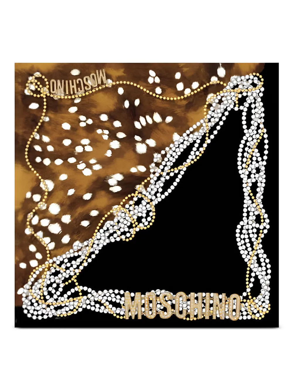 Moschino Sjaal met parelprint Zwart