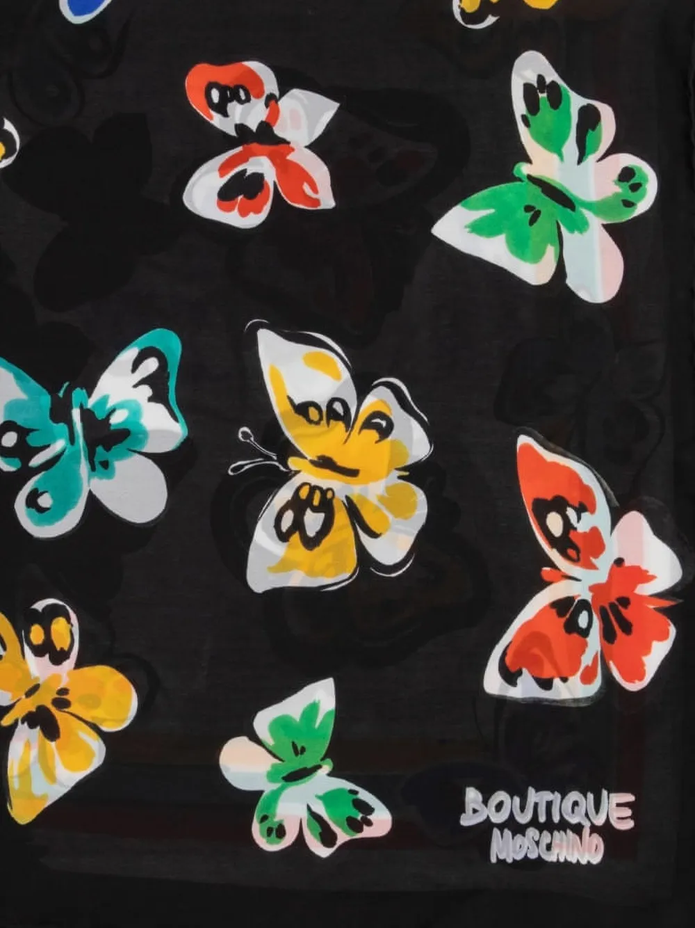 Moschino Sjaal met vlinderprint Zwart
