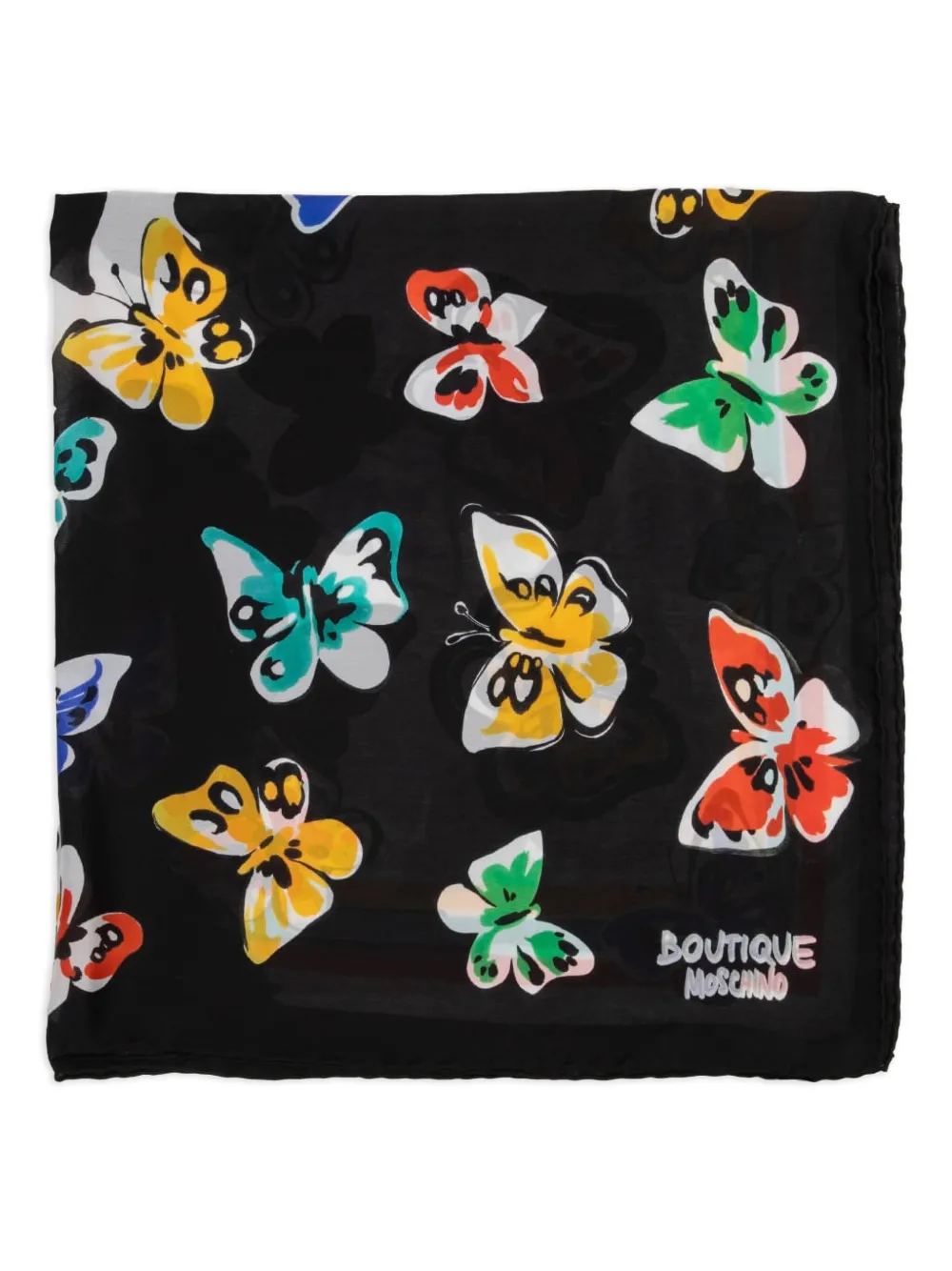 Moschino Sjaal met vlinderprint Zwart