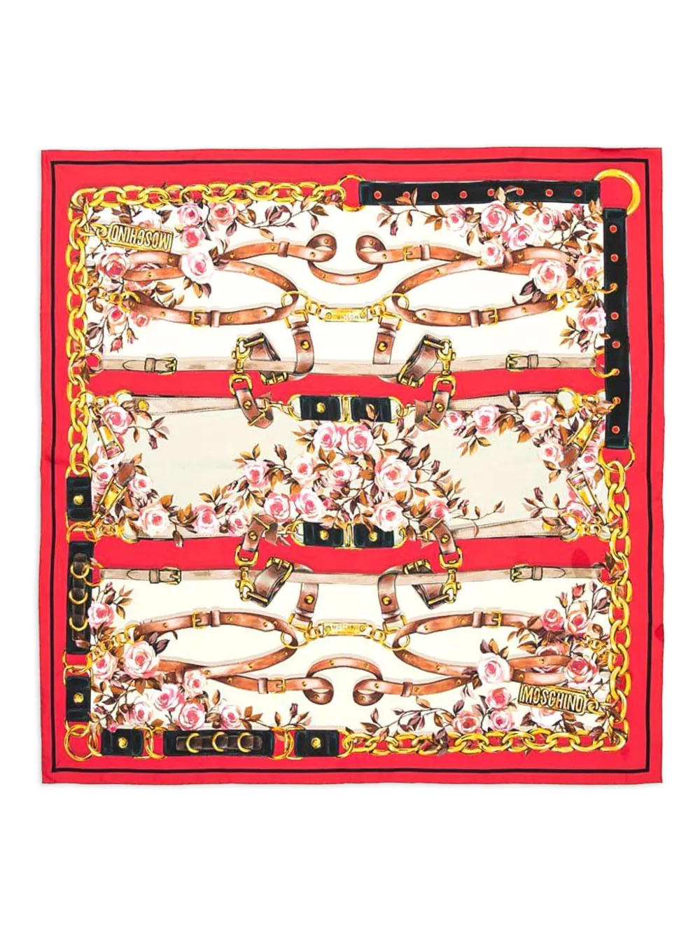 Moschino Sjaal met bloemenprint Rood