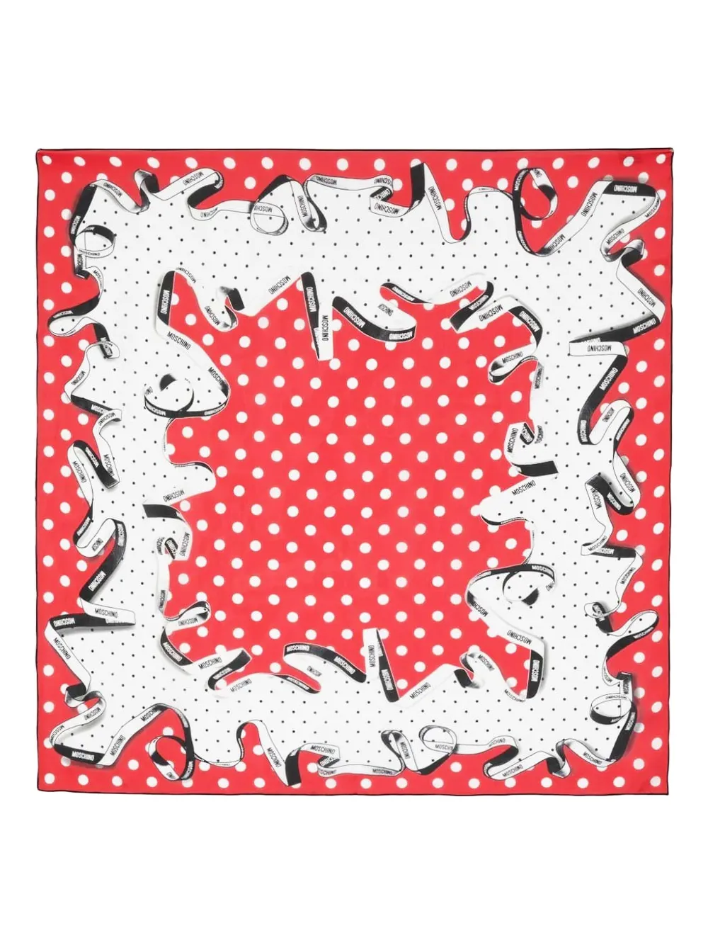 Moschino polka-dot ribbon scarf Rood