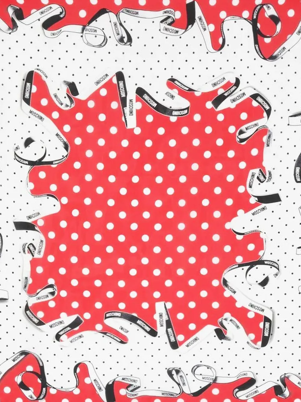 Moschino polka-dot ribbon scarf Rood