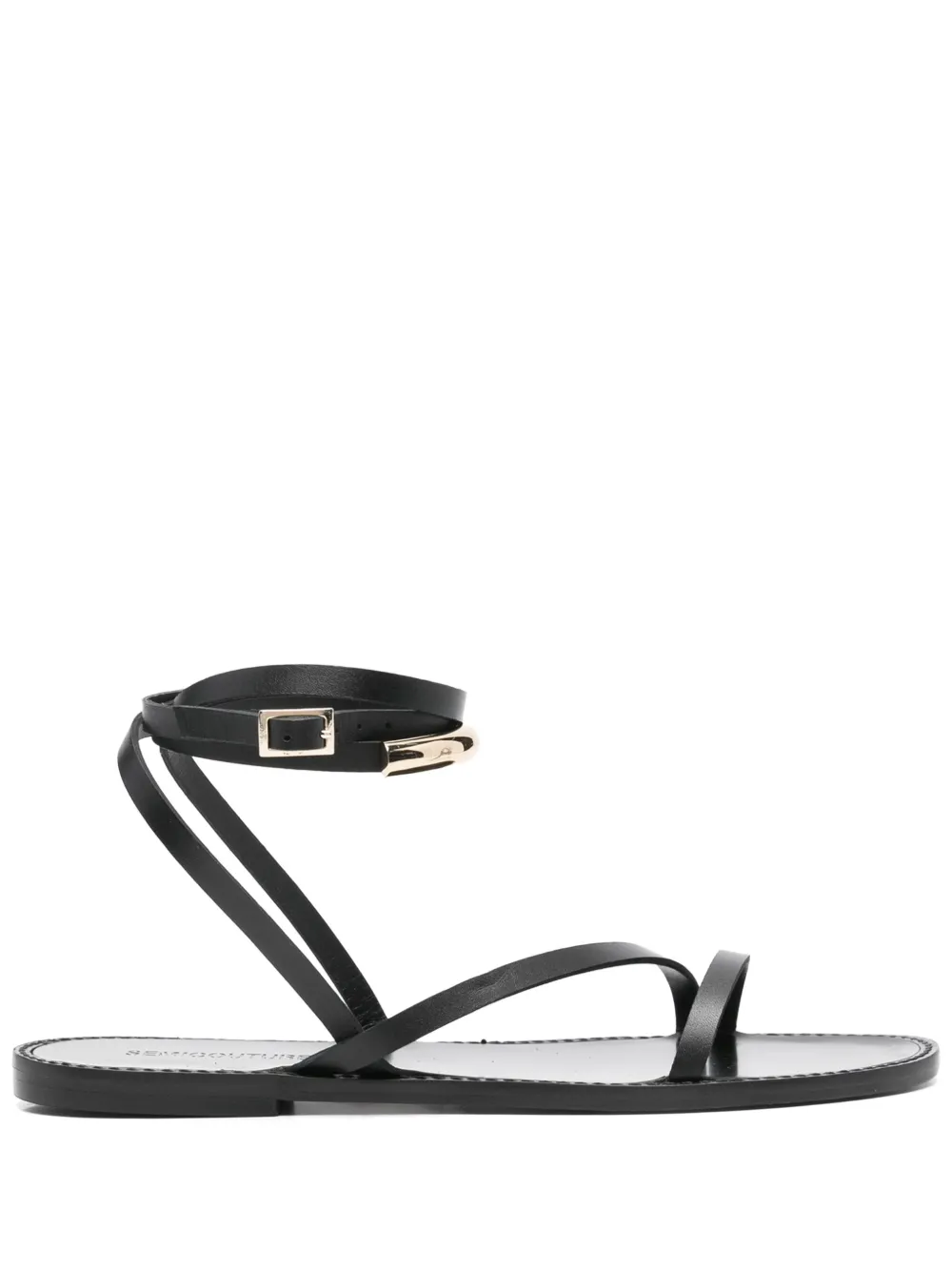 leather flat sandals