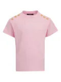 Balmain Kids button-embellished logo T-shirt - Pink