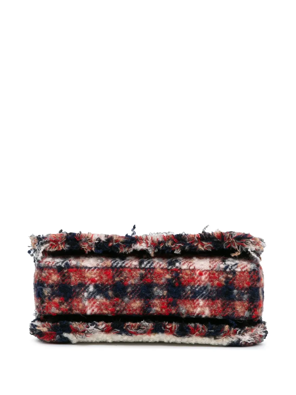 Pre-owned Chanel 2017-2018 Cc Tweed And Shearling Single Flap Crossbody Bag In 彩色