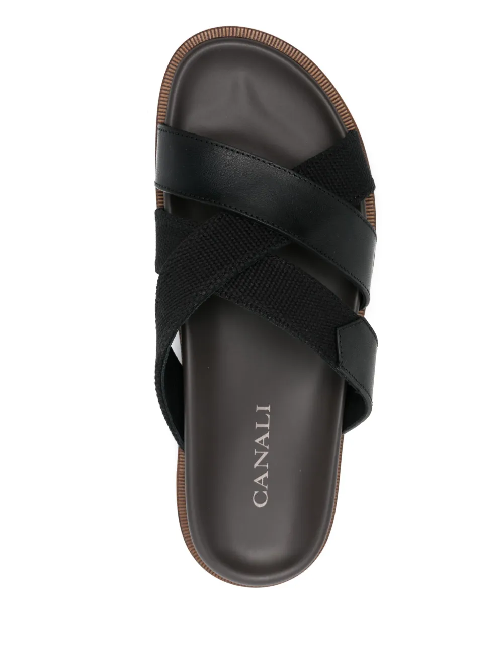 Canali panelled sandals Black