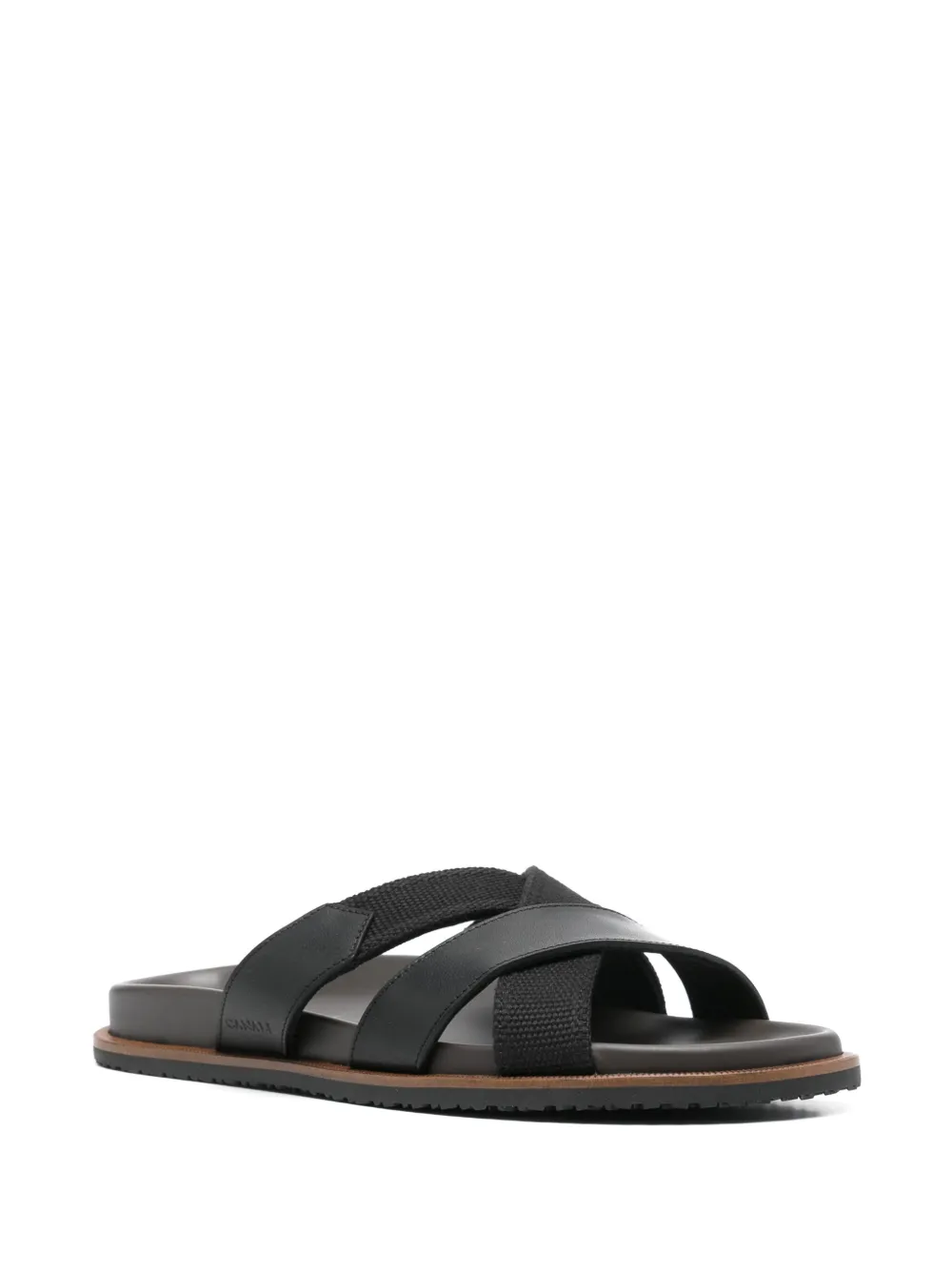 Canali panelled sandals - Zwart