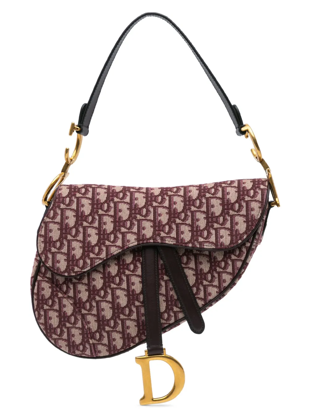 Christian Dior Pre-Owned 2019 オブリーク キャンバス サドル バッグ ショルダーバッグ - レッド Christian Dior Pre-Owned 2019 オブリーク キャンバス サドル バッグ ショルダーバッグ - レッド