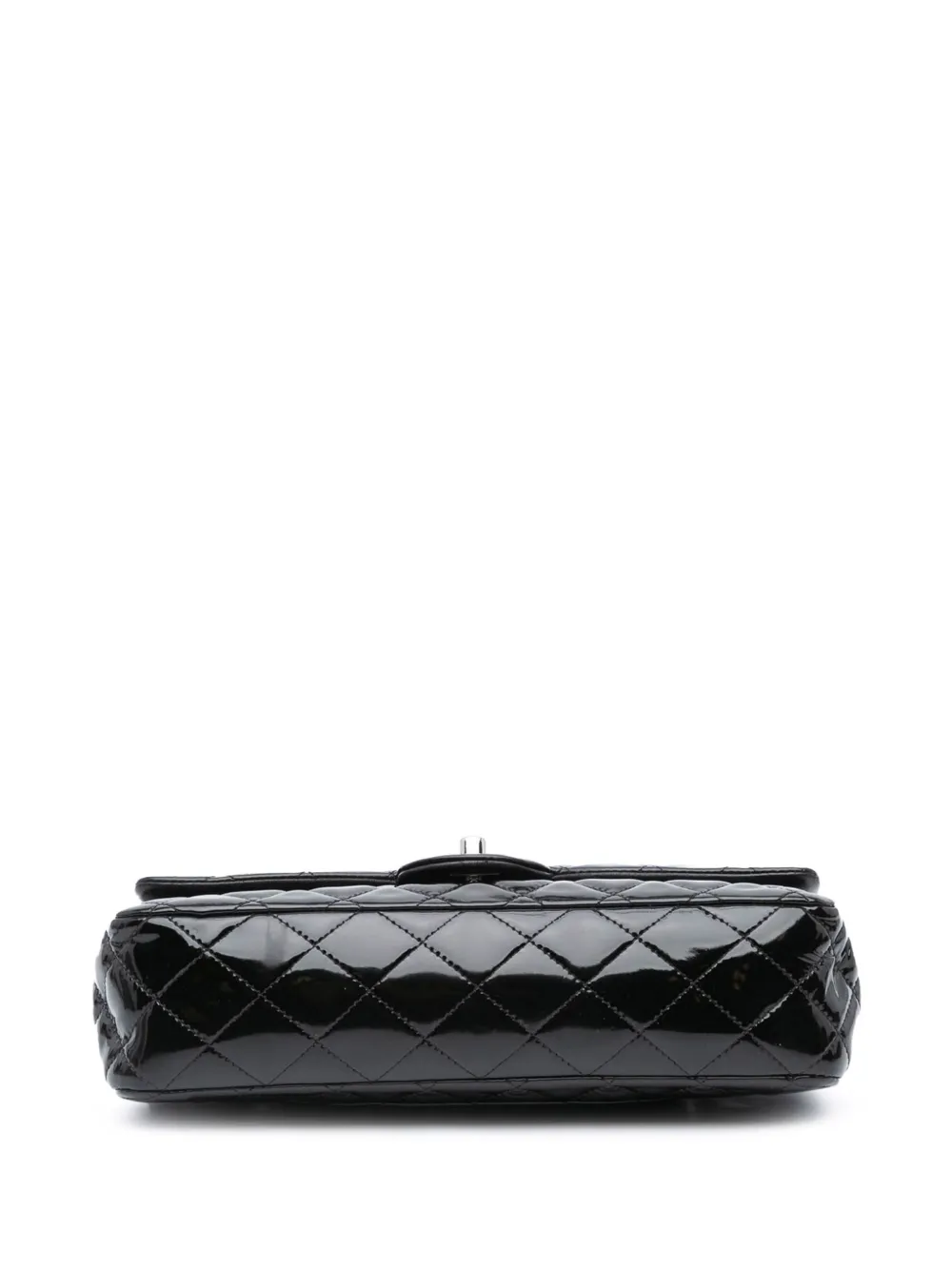 Pre-owned Chanel 2011 Medium Classic Patent Double Flap Shoulder Bag In 黑色
