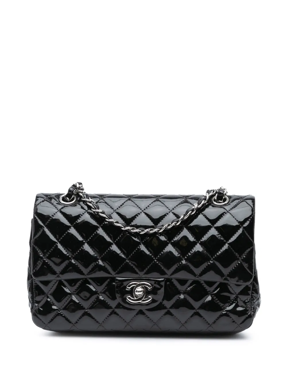 CHANEL Pre-Owned شنطة كتف 'كلاسيك باتينت دابل فلاب' متوسطة 2011 | أسود | Image 1