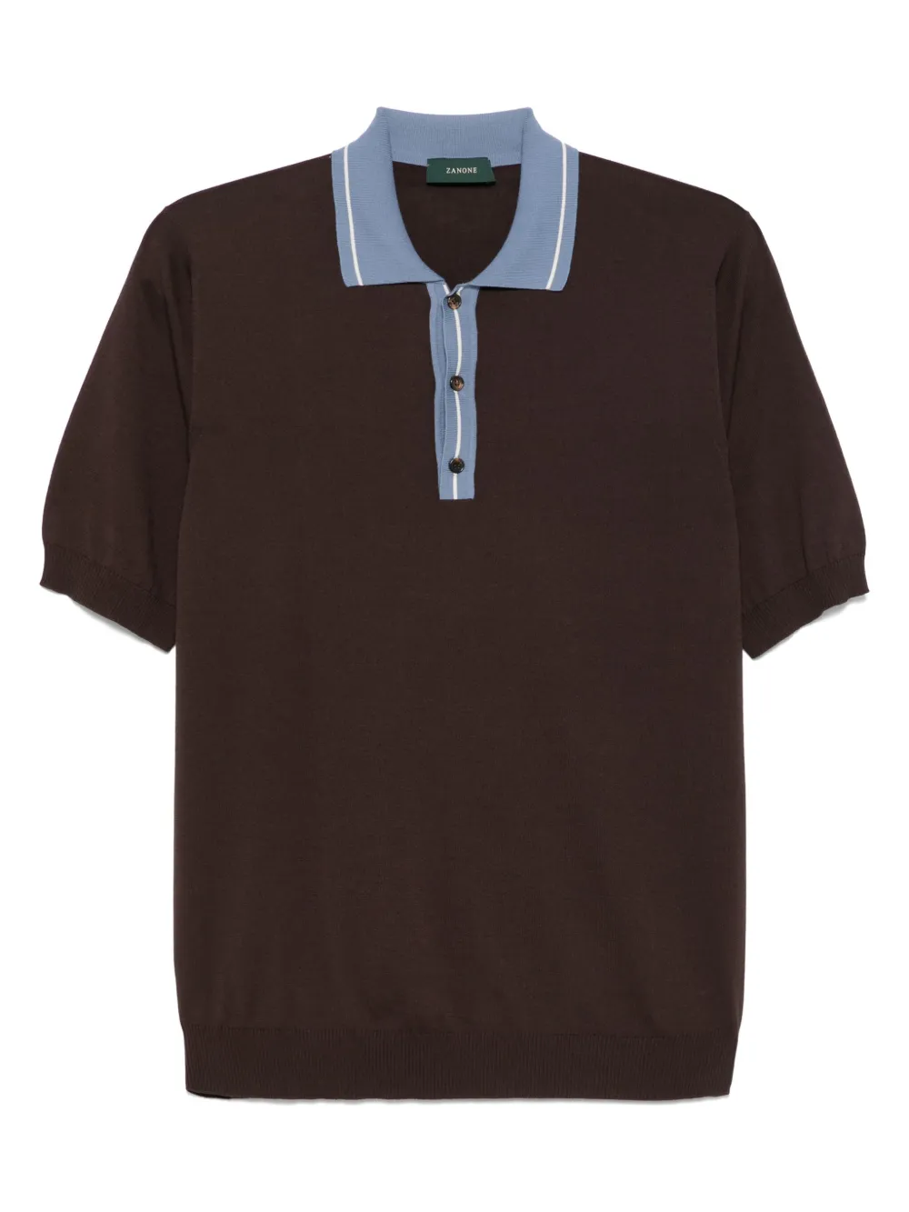 Zanone Katoenen poloshirt Bruin