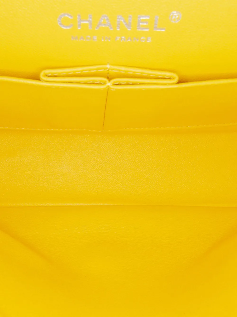 Pre-owned Chanel 2014 Medium Classic Jersey Double Flap Shoulder Bag In 黄色