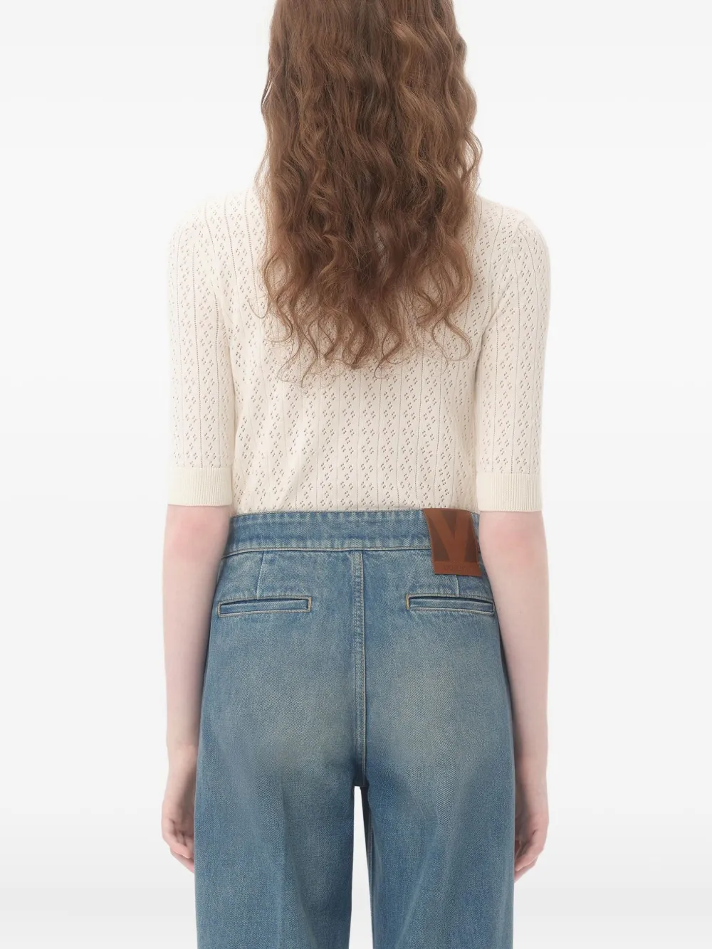 VALENTINO COTTON SHORT SLEEVE SWEATER 