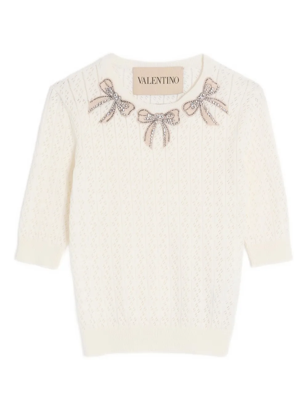 VALENTINO COTTON SHORT SLEEVE SWEATER 