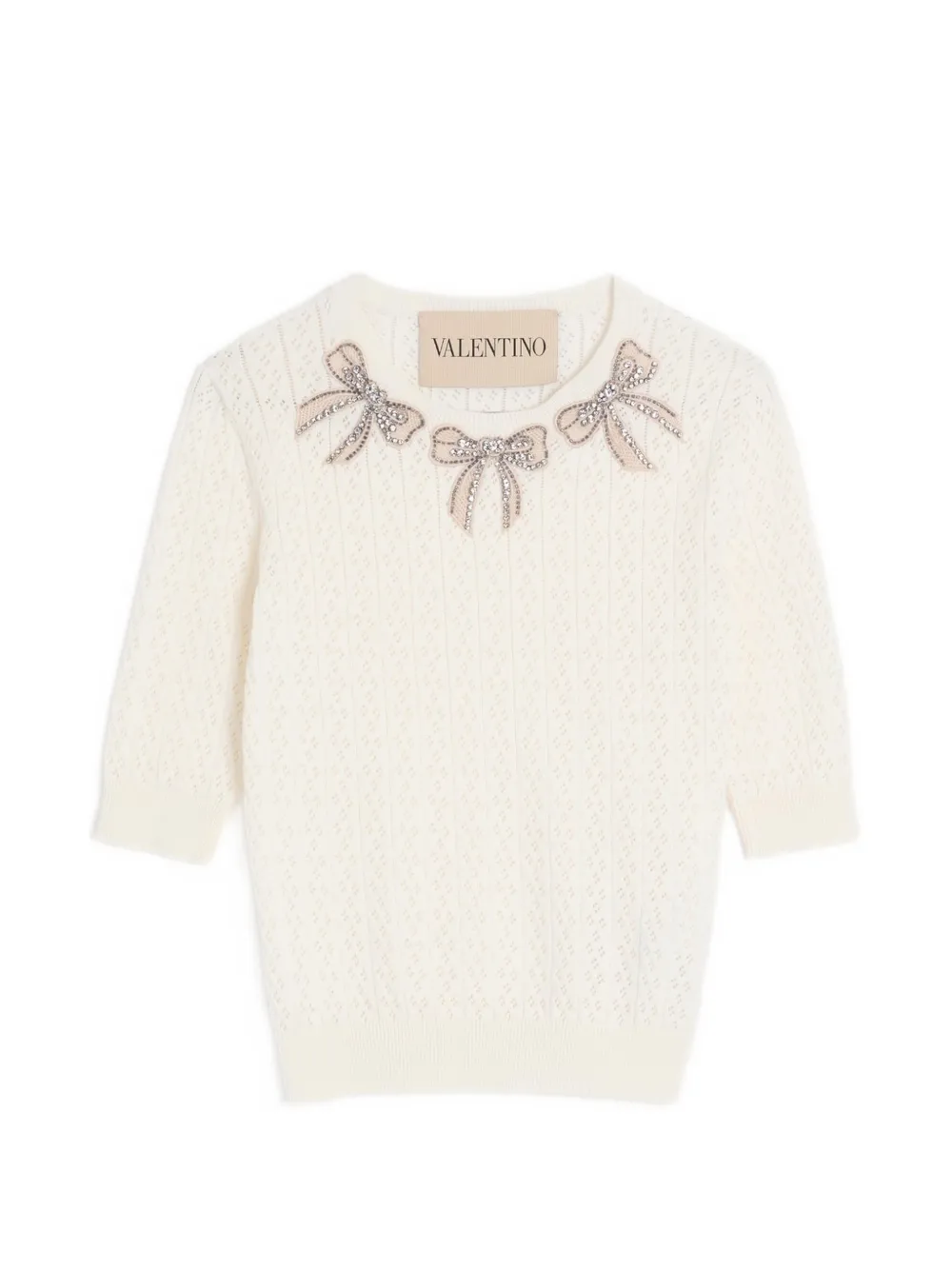 Valentino Garavani EMBROIDERED COTTON TOP - Bianco