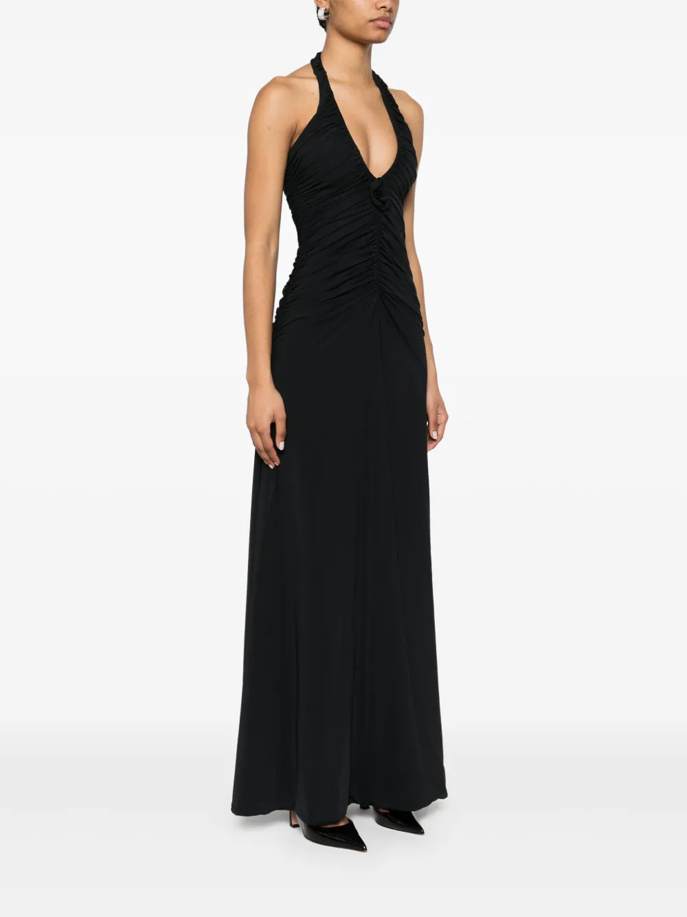 Shop Maygel Coronel Román Maxi Dress In 黑色
