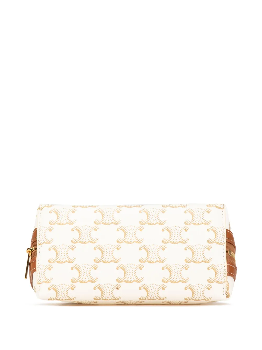 Pre-owned Celine 2023 Coated Canvas Triomphe Clutch On Chain Crossbody Bag In 褐色
