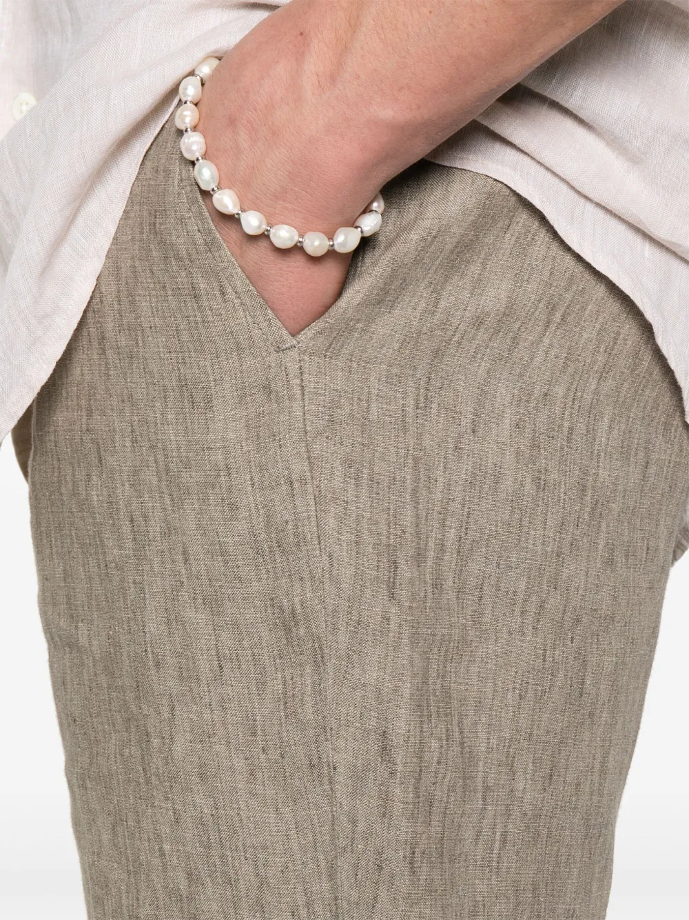 Shop Zegna Linen Trousers In Brown