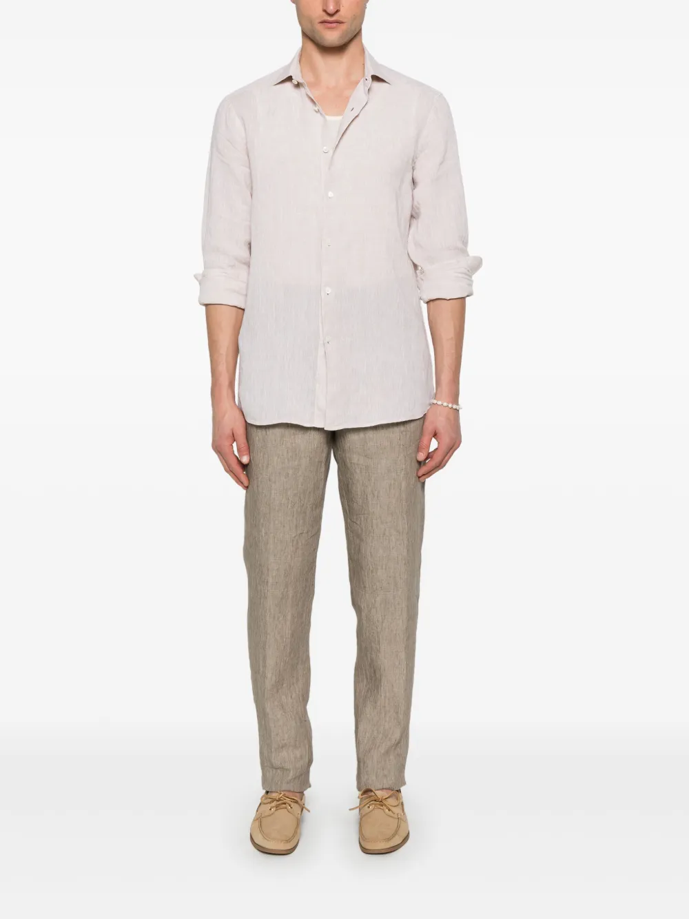 Zegna Linnen broek - Bruin