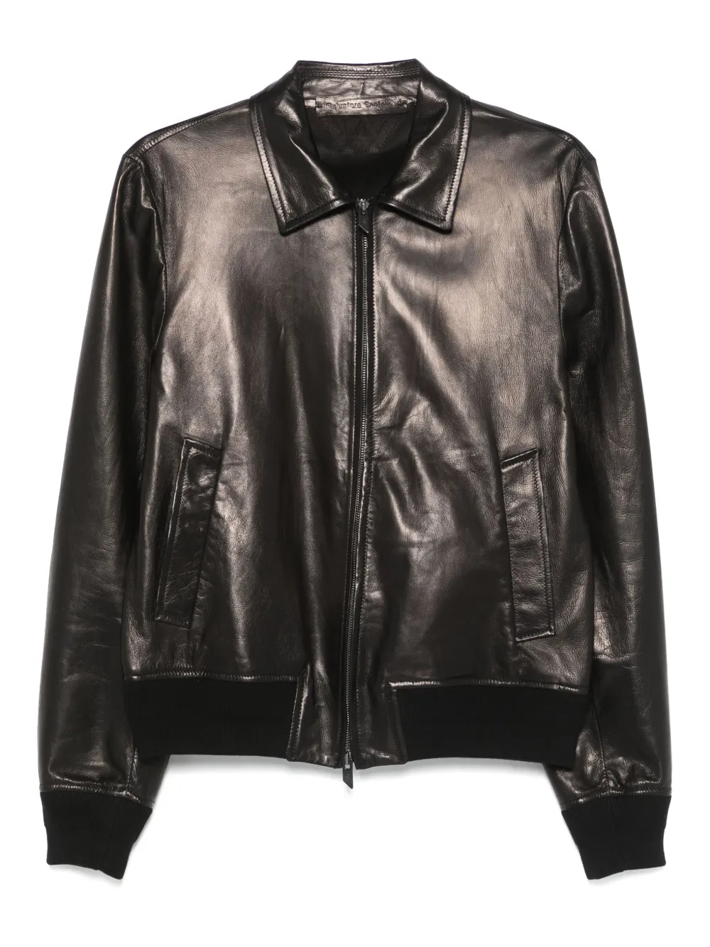 leather bomber jacket