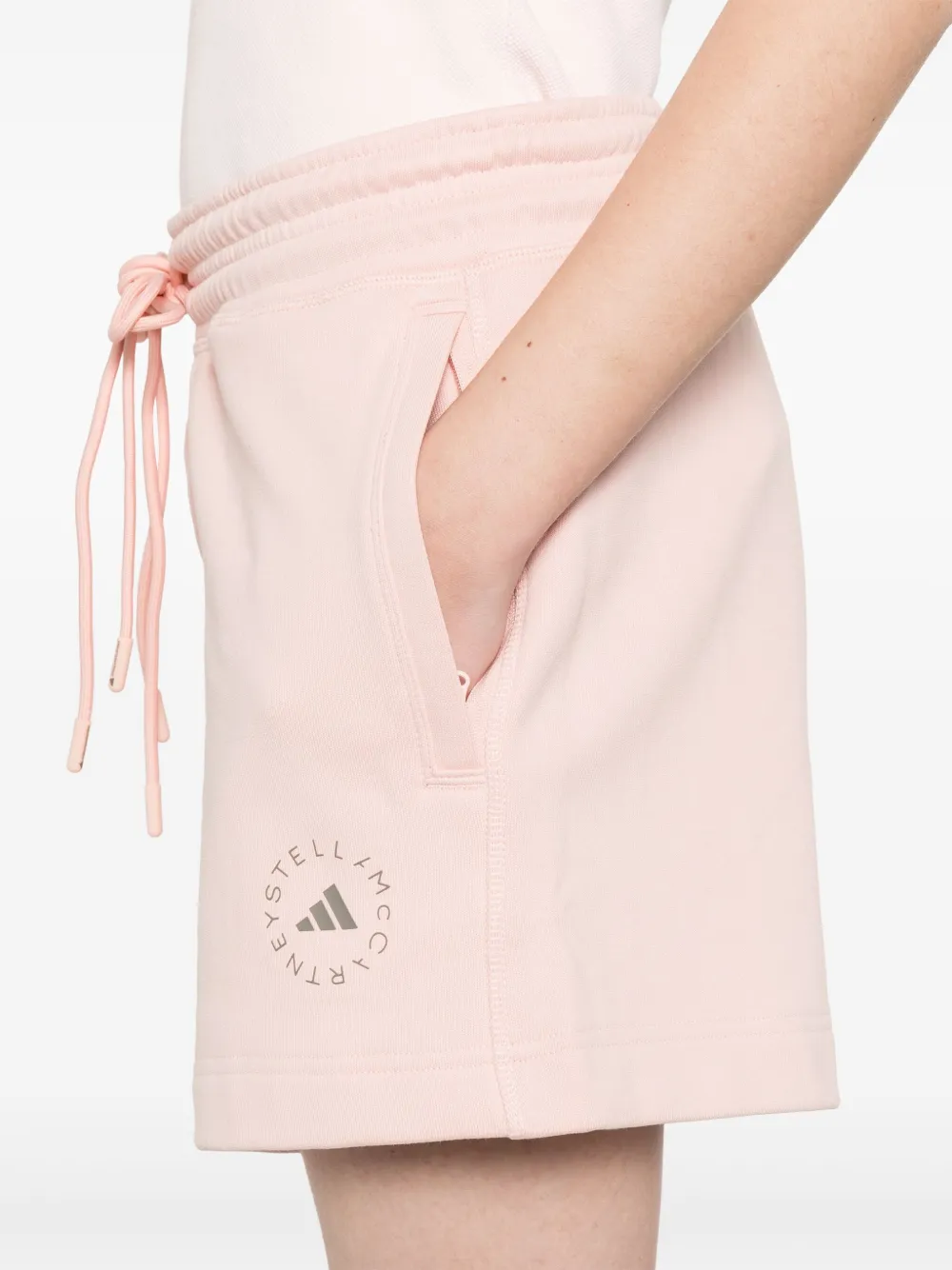 Shop Adidas By Stella Mccartney Logo-print Shorts In Pink