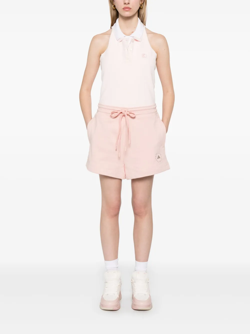 Shop Adidas By Stella Mccartney Logo-print Shorts In Pink