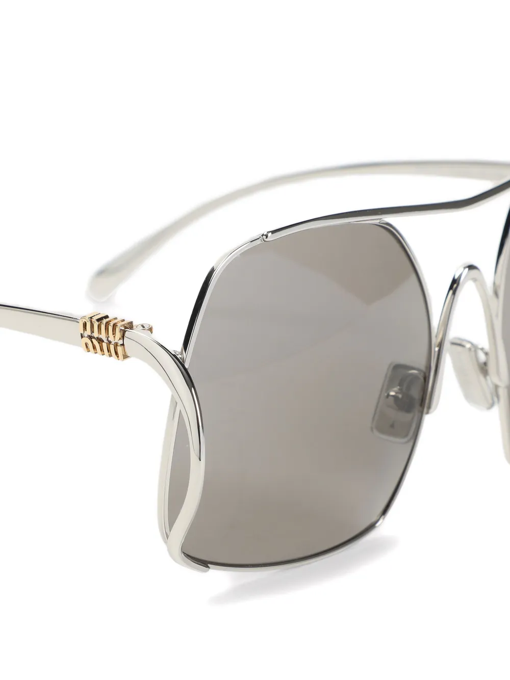Miu Eyewear Zonnebril met logo Grijs