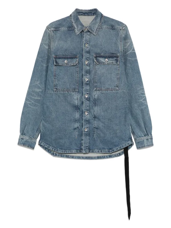 ハイセンス♪【RICK OWENS】Denim プリントオーバーシャツ Rick Owens DRKSHDW デニムシャツ | ブルー | FARFETCH JP