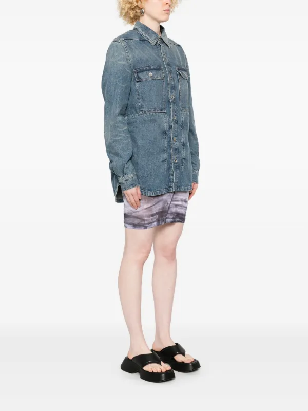 【RICK OWENS】デニム オーバーシャツ ニュートラル Rick Owens DRKSHDW デニムシャツ | ブルー | FARFETCH JP