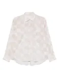Xacus geometric-pattern shirt - White