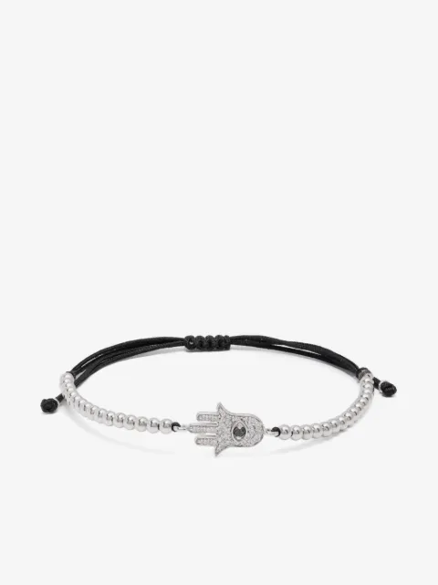 Anil Arjandas 18K white gold Hamsa diamond cord bracelet 
