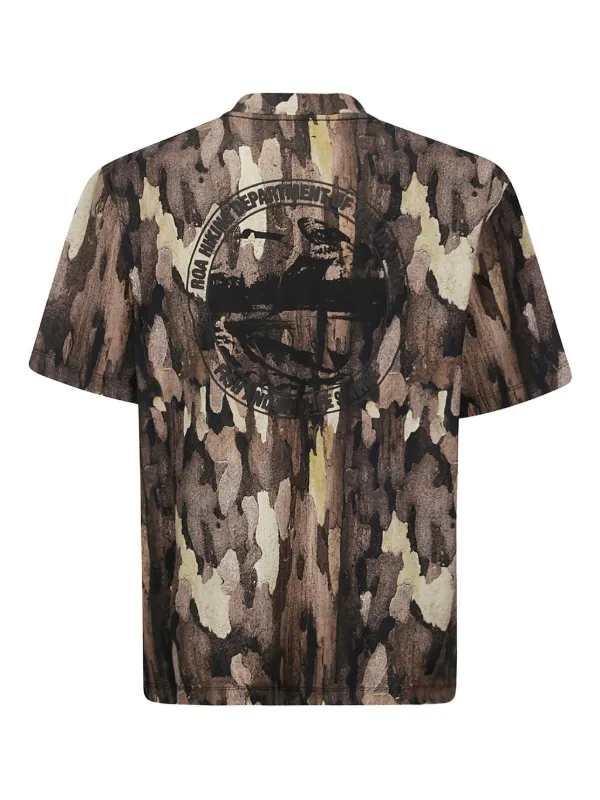【関税込み】ROA ブラウン Bark Tシャツ ROA Bark t-shirt | Brown | FARFETCH