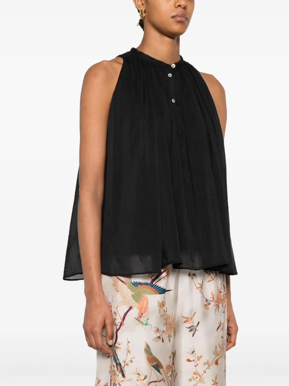 Forte Voile blouse Zwart