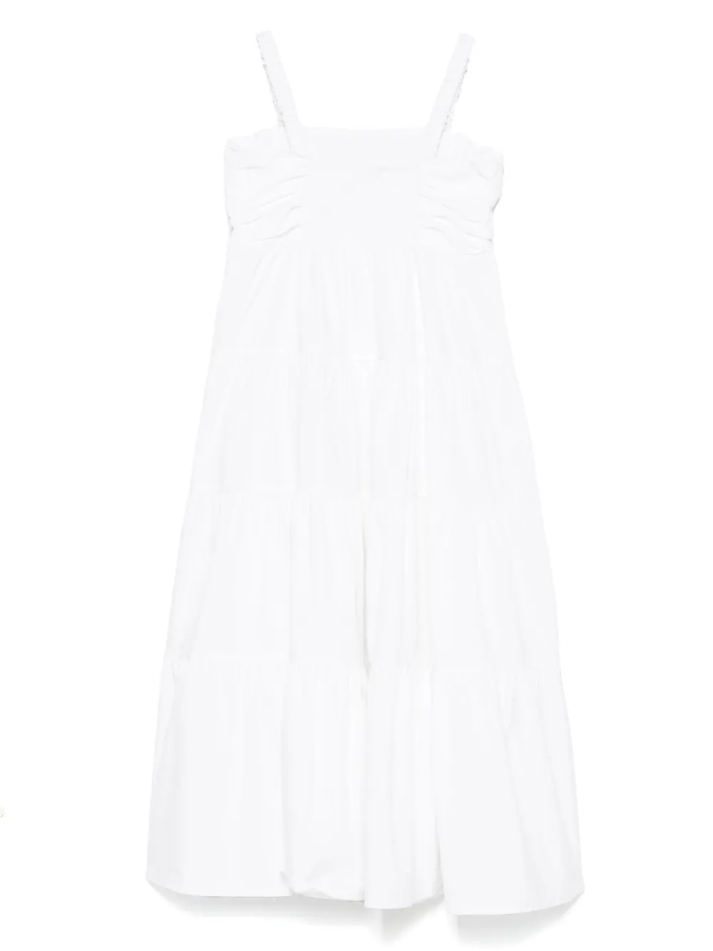 Miss Grant Kids Popeline midi-jurk Wit