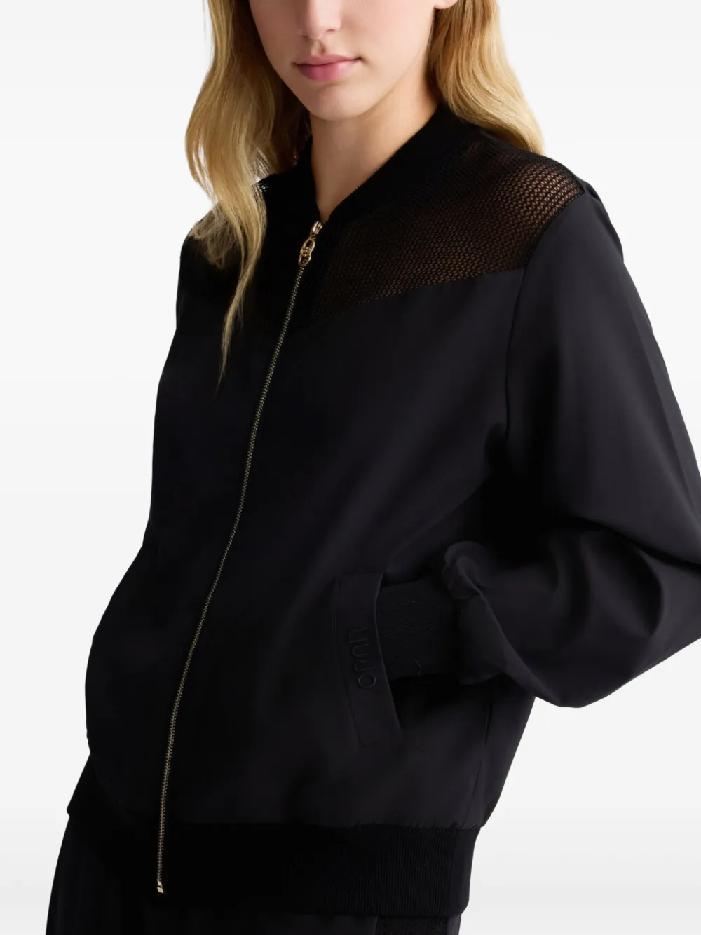 LIU JO Sweater met mesh detail Zwart