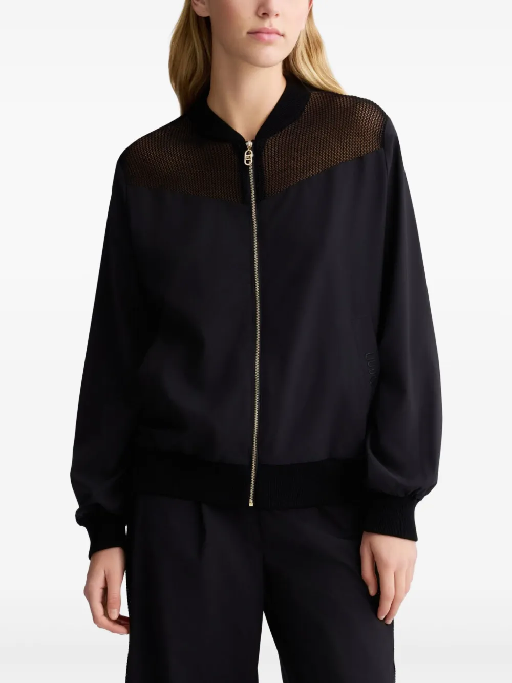 LIU JO Sweater met mesh detail Zwart