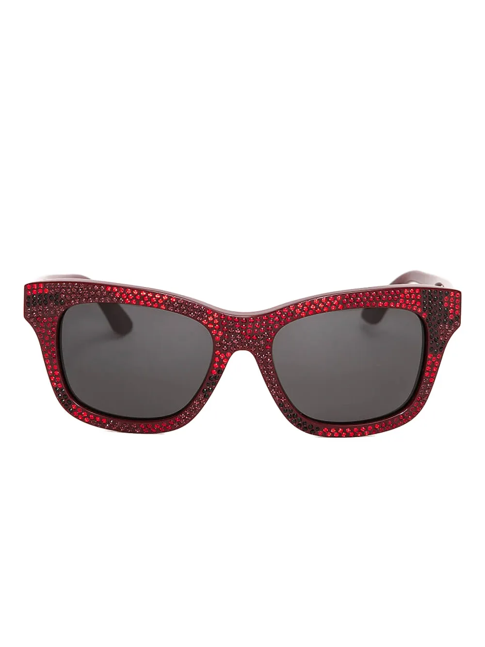 VALENTINO GARAVANI EYEWEAR crystal-embellished square sunglasses Rood