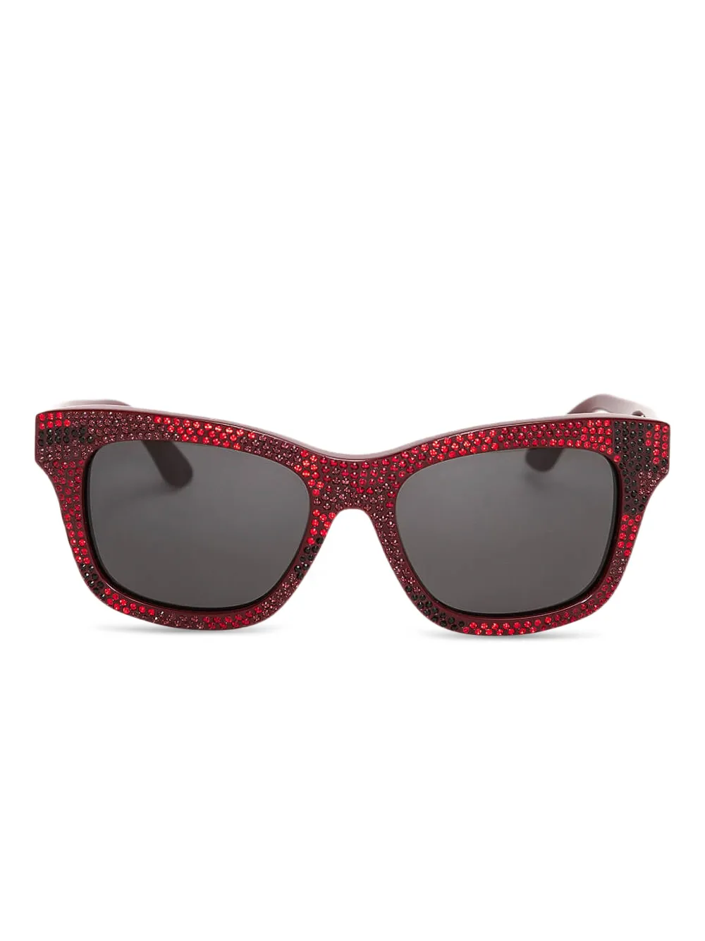 VALENTINO GARAVANI EYEWEAR crystal-embellished square sunglasses Rood