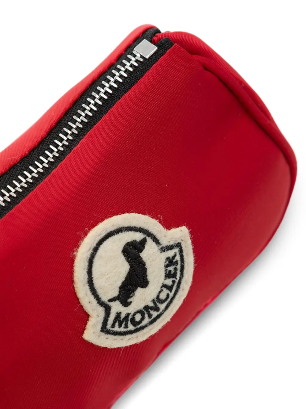 Moncler logo-patch zip keyring Rood