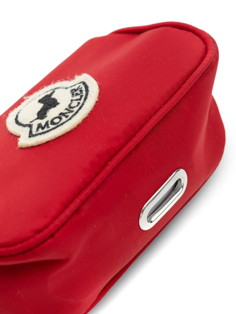Moncler logo-patch zip keyring Rood