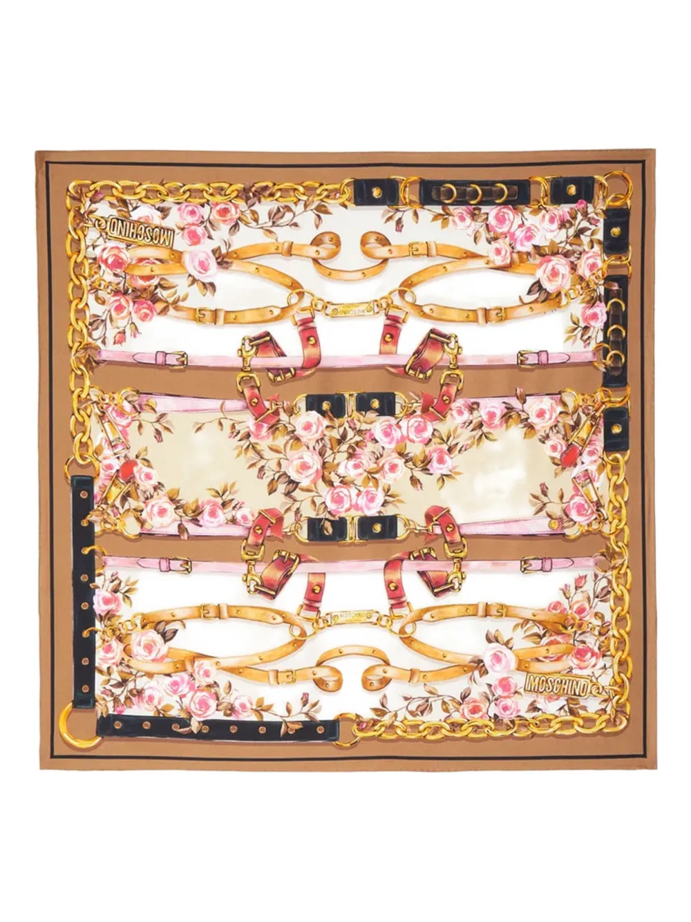 Moschino printed scarf Beige