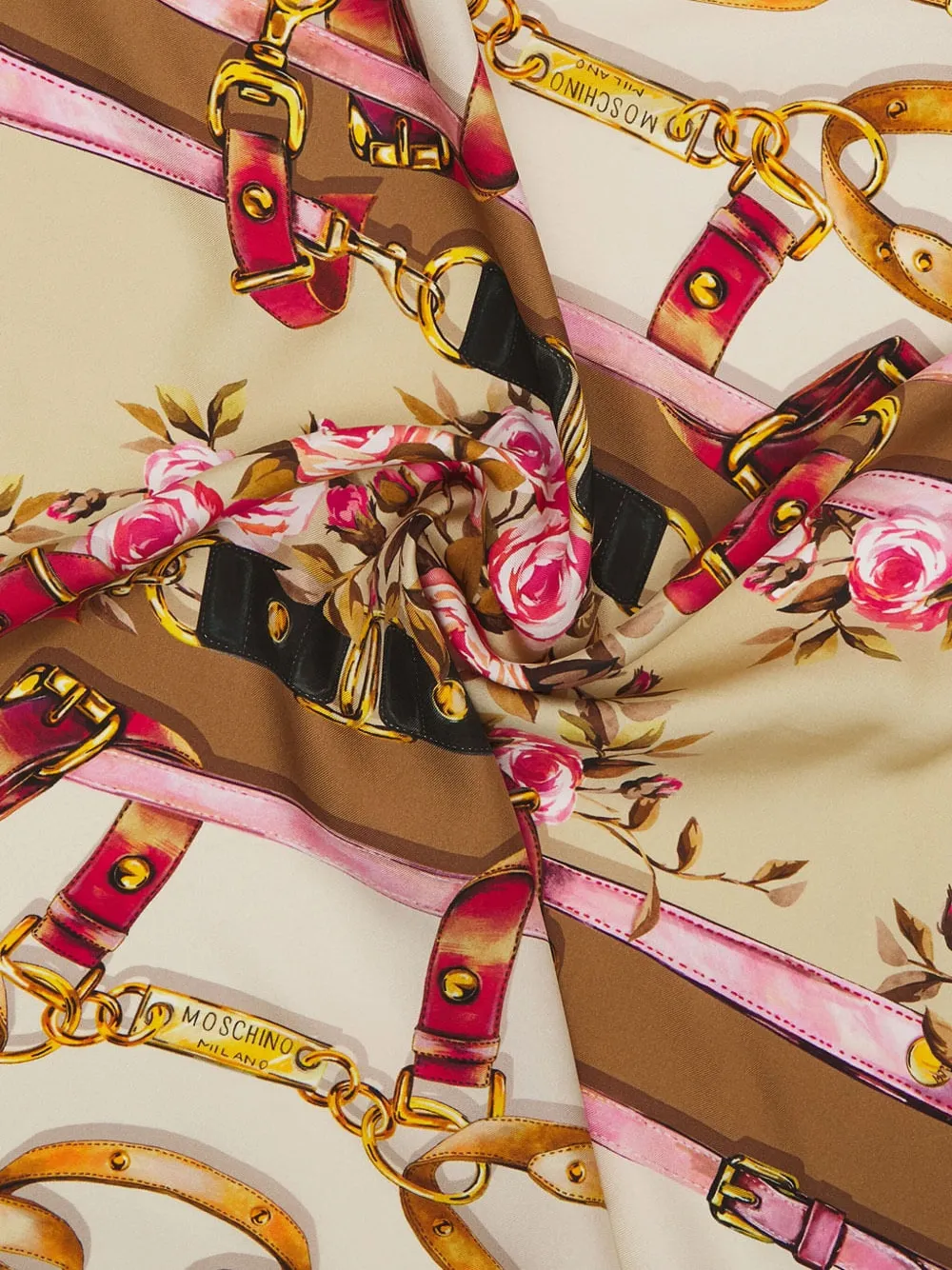 Moschino Sjaal met print - Beige