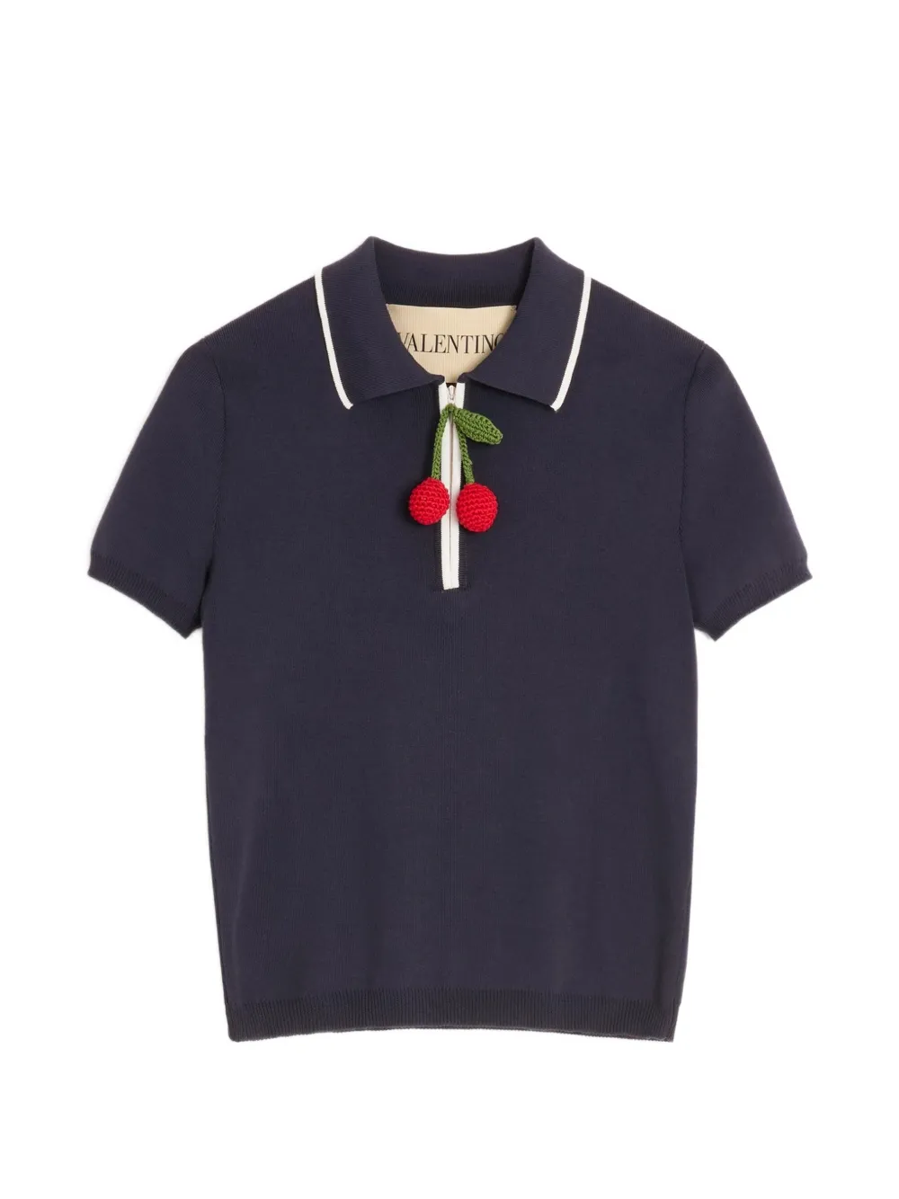 Valentino Garavani COTTON TOP WITH CHERRY - Blu