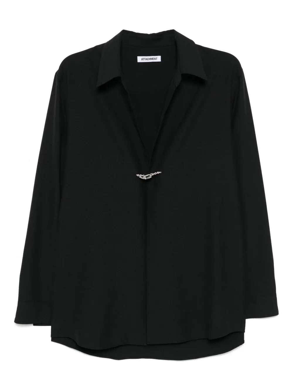 Attachment twill chain shirt | Black | Image 1