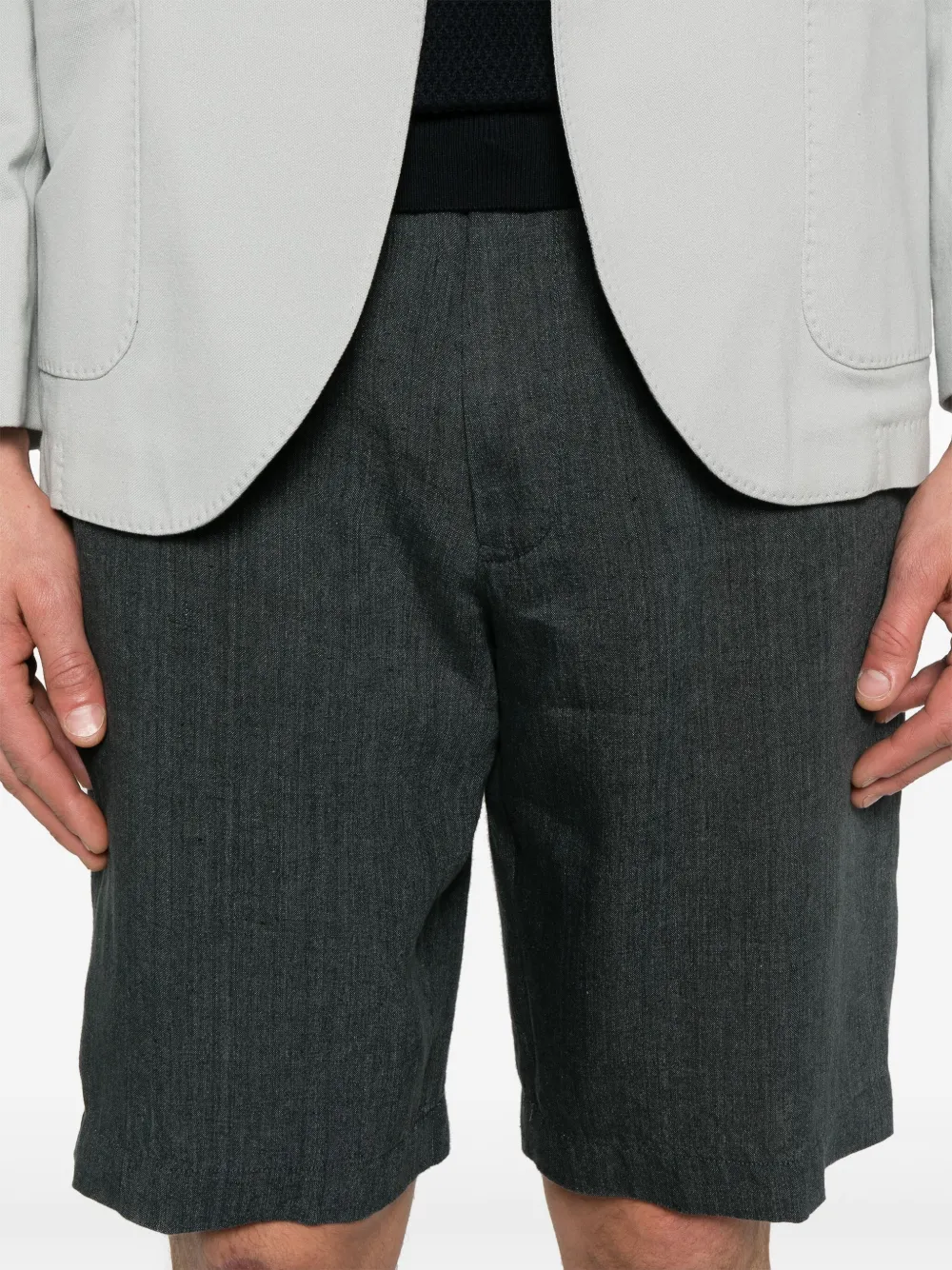 Zegna Linnen shorts Zwart