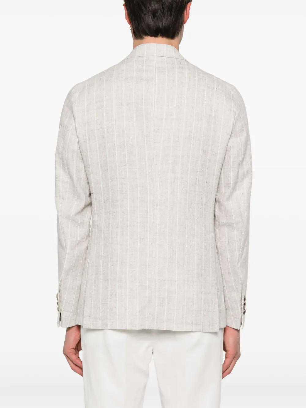 Shop Tagliatore Striped Blazer In Neutrals